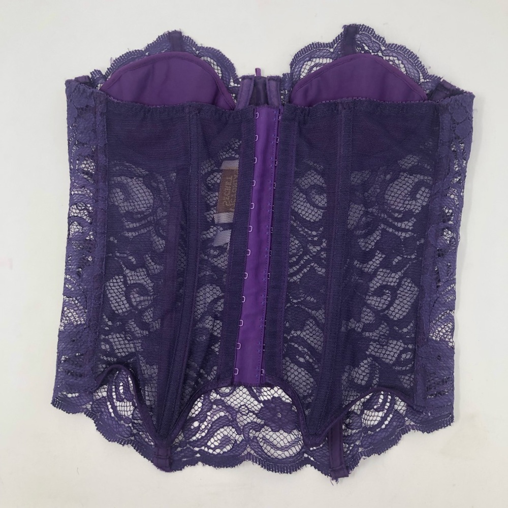 Victoria's Secret Gold‎ Label Purple Lace Bustier - Picture 2 of 4